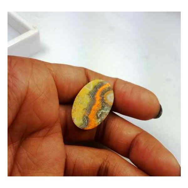 15.75 Carat Yellow-Orange India Bumble Bee 24.67 x 17.08 x 4.48 mm