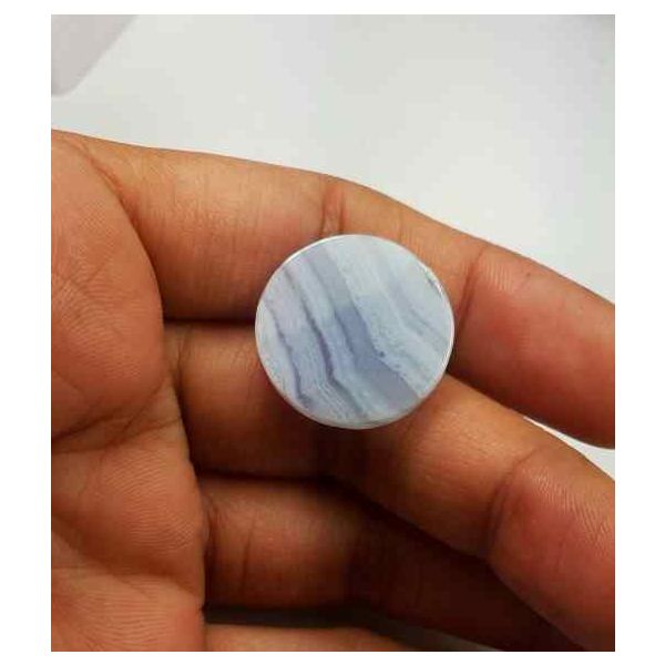 18.28 Carat Blue Lace Agate 20.04 x 20.04 x 5.35 mm