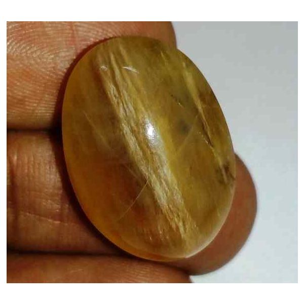 23.85 Carats Kanak Khet Chrysoberyl Cat's Eye 23.65 x 16.65 x 10.68 mm