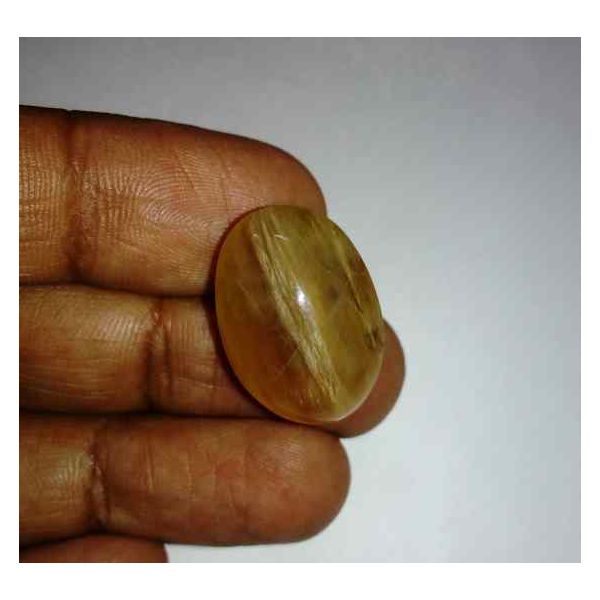 23.85 Carats Kanak Khet Chrysoberyl Cat's Eye 23.65 x 16.65 x 10.68 mm