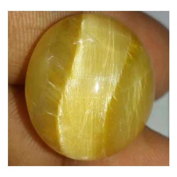 27.03 Carats Chrysoberyl Cat's Eye 24.64 x 18.28 x 11.81 mm