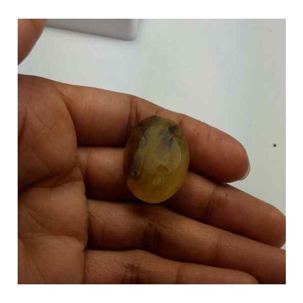 27.32 Carat Natural Chrysoberyl Opal Cat's Eye 27.03 x 19.01 x 9.95 mm