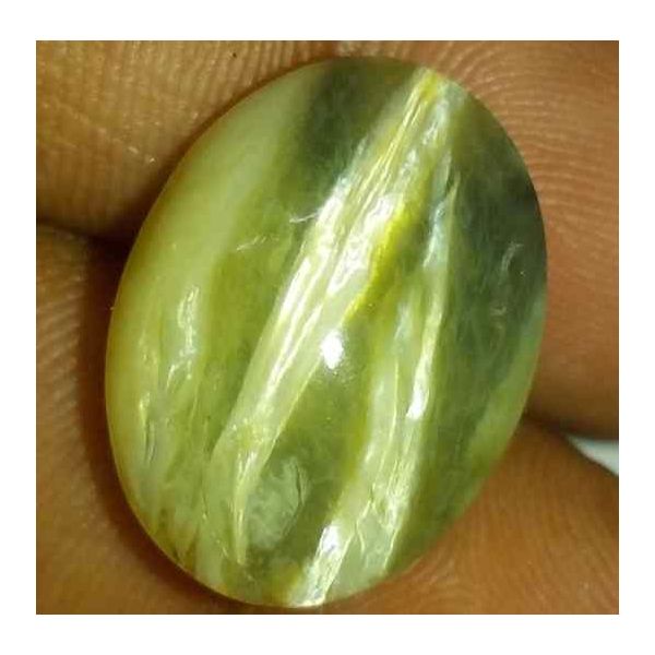 15.74 Carat Yellow Kanak Khet Chrysoberyl Cat's Eye 18.87 x 14.19 x 9.95 mm