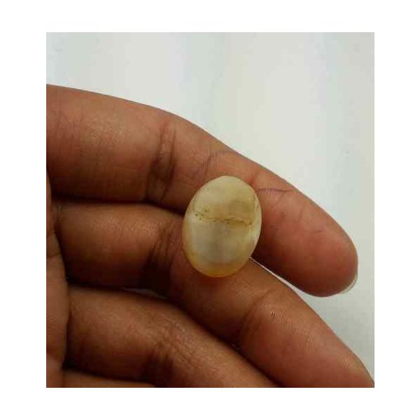 12.85 Carat Natural Chrysoberyl Opal Cat's Eye 16.84 x 13.09 x 9.57 mm
