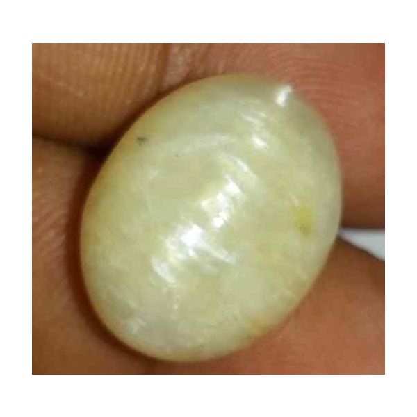 15.94 Carat Creamish White Kanak Khet Chrysoberyl Cat's Eye 17.36 x 13.71 x 10.38 MM