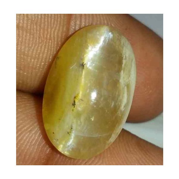 10.6 Carat Creamish White Kanak Khet Chrysoberyl Cat's Eye 18.85 x 16.96 x 8.26 mm