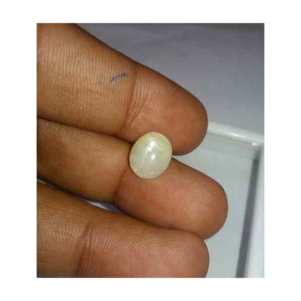 2.75 Carat Creamish White Kanak Khet Chrysoberyl Cat's Eye 10.15 x 8.66 x 4.87 mm