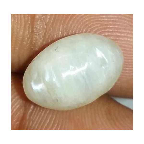 4.68 Carat Creamish White Kanak Khet Chrysoberyl Cat's Eye 12.85 x 8.63 x 6.80 mm