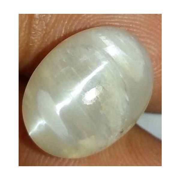 9.2 Carat Creamish White Kanak Khet Chrysoberyl Cat's Eye 14.57 x 10.79 x 9.82 mm