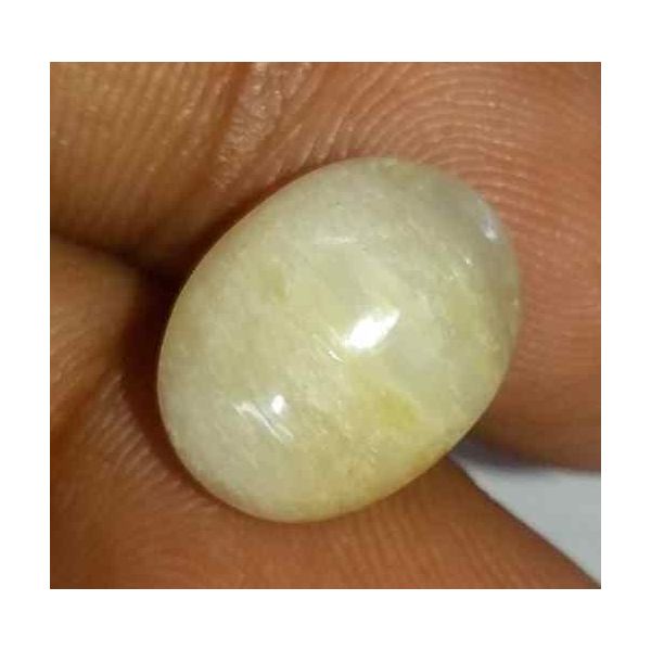 5.6 Carat Creamish White Kanak Khet Chrysoberyl Cat's Eye 12.70 x 9.76 x 6.67 mm