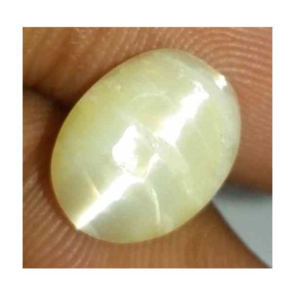 2.74 Carat Creamish White Kanak Khet Chrysoberyl Cat's Eye 11.25 x 8.79 x 5.18 mm