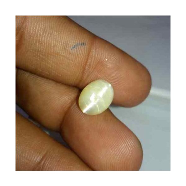 2.74 Carat Creamish White Kanak Khet Chrysoberyl Cat's Eye 11.25 x 8.79 x 5.18 mm