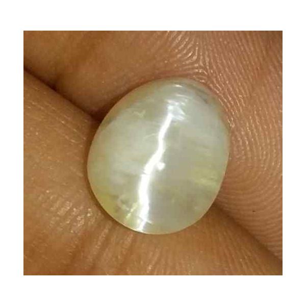 2.62 Carat Creamish White Kanak Khet Chrysoberyl Cat's Eye 10.56 x 8.14 x 5.48 mm