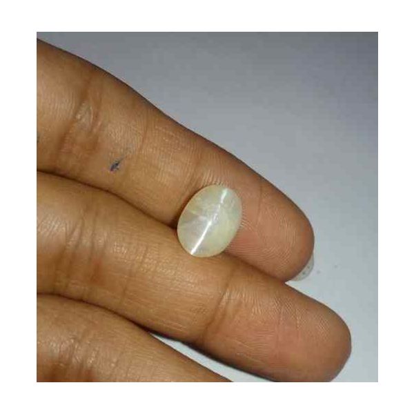 2.92 Carat Creamish White Kanak Khet Chrysoberyl Cat's Eye 11.09 x 8.14 x 5.51 mm