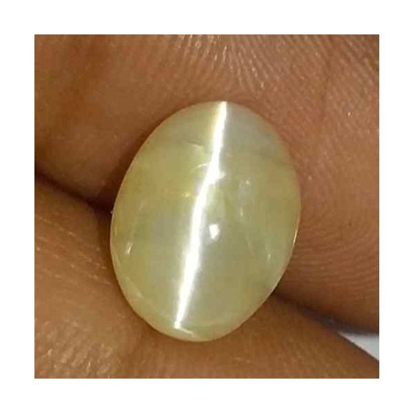 2.41 Carat Creamish White Kanak Khet Chrysoberyl Cat's Eye 10.26 x 7.92 x 6.86 mm