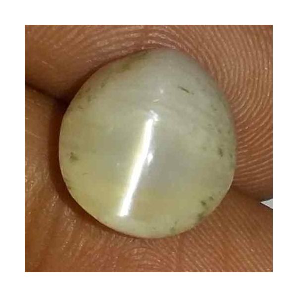 5.8 Carat Creamish White Kanak Khet Chrysoberyl Cat's Eye 11.46 x 10.32 x 8.24 mm