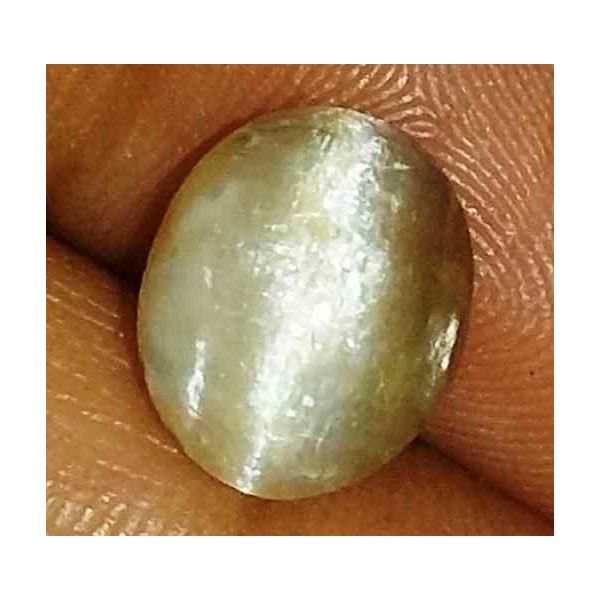 2.36 Carat Creamish White Kanak Khet Chrysoberyl Cat's Eye 9.74 x 8.02 x 5.36 mm