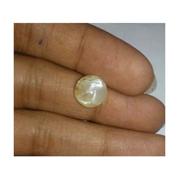 2.21 Carat Creamish White Kanak Khet Chrysoberyl Cat's Eye 9.57 x 9.46 x 4.61 mm