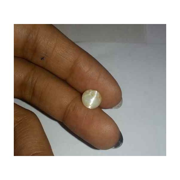1.16 Carat Creamish White Kanak Khet Chrysoberyl Cat's Eye 4.65 x 4.47 x 3.85 mm
