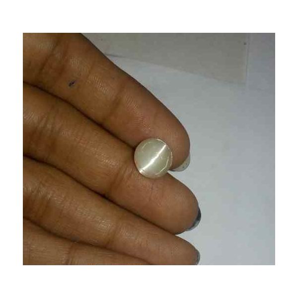 2.55 Carat Creamish White Kanak Khet Chrysoberyl Cat's Eye 9.54 x 9.54 x 5.09 mm