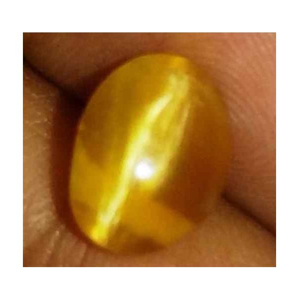 2.14 Carat Yellowish Brown  Kanak Khet Chrysoberyl Cat's Eye 8.95 x 6.68 x 5.50 mm