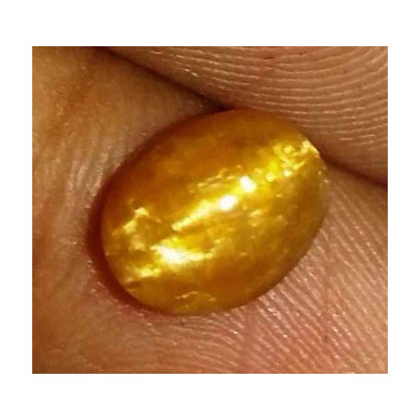 1.97 Carat Yellowish Brown  Kanak Khet Chrysoberyl Cat's Eye 9.62 x 6.25 x 5.33 mm