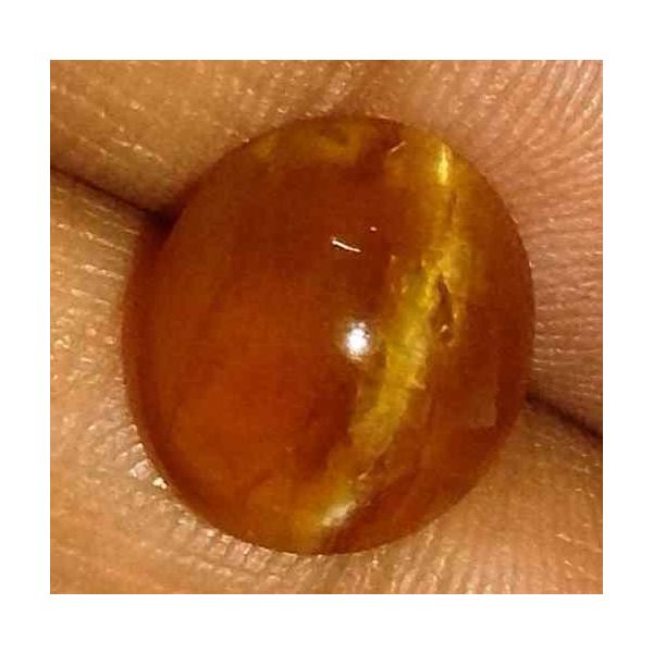 2.63 Carat Yellowish Brown  Kanak Khet Chrysoberyl Cat's Eye 10.03 x 6.74 x 6.68 mm