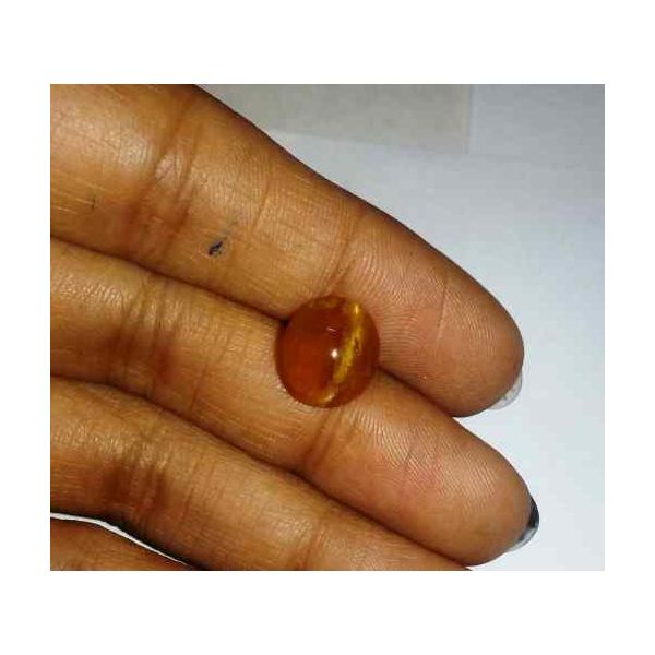 2.63 Carat Yellowish Brown  Kanak Khet Chrysoberyl Cat's Eye 10.03 x 6.74 x 6.68 mm