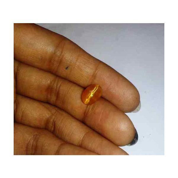 1.79 Carat Yellowish Brown  Kanak Khet Chrysoberyl Cat's Eye 8.67 x 6.20 x 5.33 mm