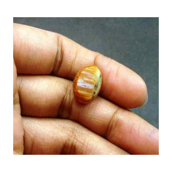 7.62 Carat Natural Chrysoberyl Opal Cat's Eye 14.96 x 10.68 x 8.21 mm