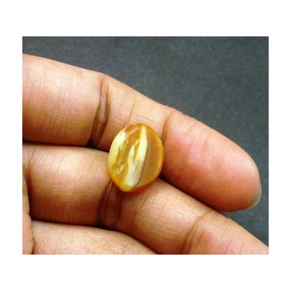 7.07 Carat Natural Chrysoberyl Opal Cat's Eye 14.61 x 11.48 x 7.29 mm