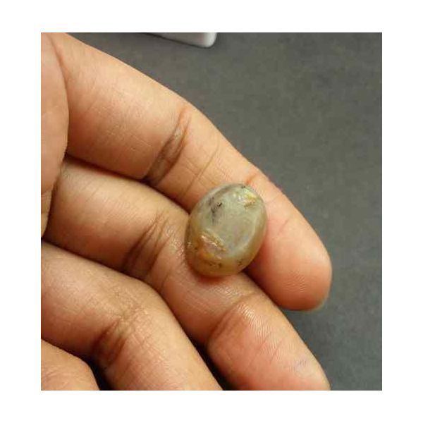 14.95 Carat Natural Chrysoberyl Opal Cat's Eye 16.74 x 12.98 x 12.08 mm