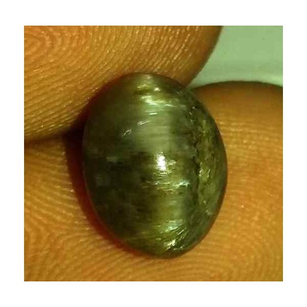 2.8 Carat Black Kanak Khet Chrysoberyl Cat's Eye 9.22 x 7.37 x 6.54 mm