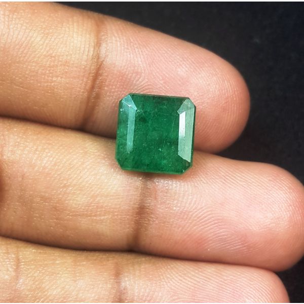 5.38 Carats Natural Green Emerald 10.48 x 10.40 x 6.21 mm