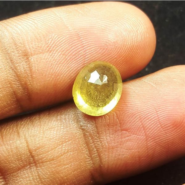 3.44 Carats Natural Lemon Yellow Sapphire 9.25 x 8.00 x 5.30 mm