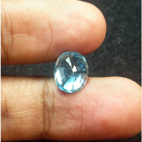 4.08 Carats Natural Blue Zircon 10.00 x 8.20 x 4.80 mm 