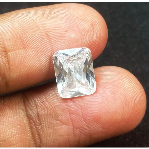 5.51 Carats Natural Colorless Cubic Zircon 9.90 x 7.90 x 4.70 mm