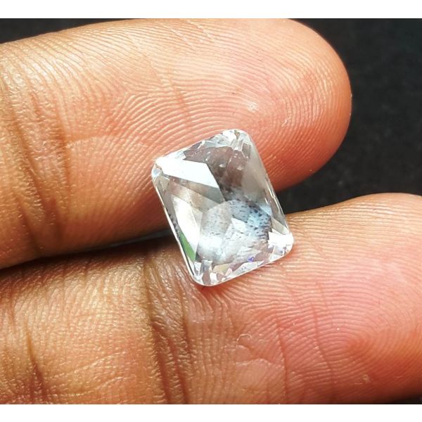 5.51 Carats Natural Colorless Cubic Zircon 9.90 x 7.90 x 4.70 mm