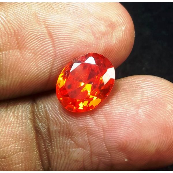 4.27 Carats Natural Orange Cubic Zircon 10.05 x 8.10 x 4.40 mm