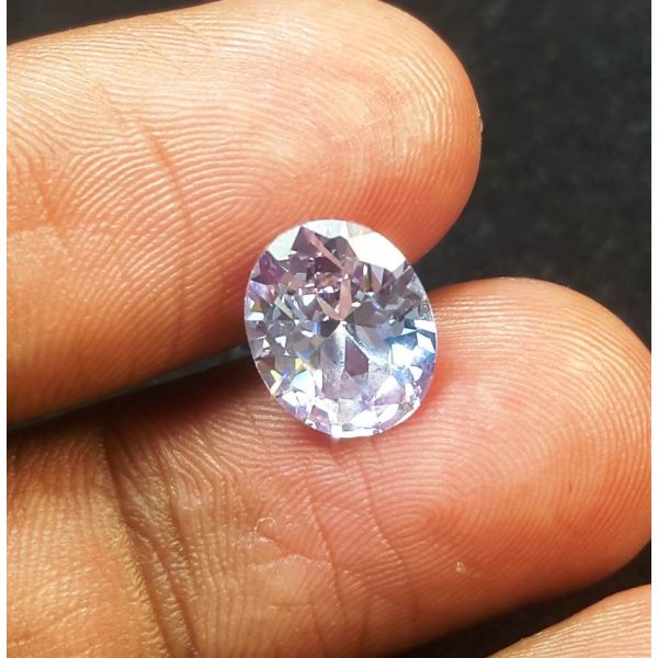 4.17 Carats Natural Purplish Blue Cubic Zircon 9.95 x 8.05 x 4.65 mm