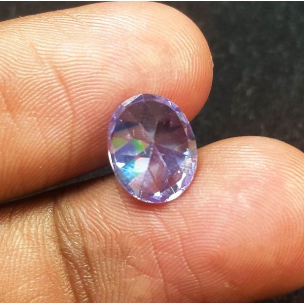 4.55 Carats Natural Purplish Blue Cubic Zircon 9.96 x 7.95 x 5.00 mm