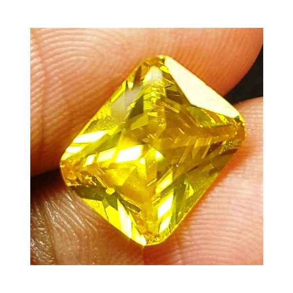 5.25 Carats Natural  Yellow Cubic Zircon 10.00 x 8.05 x 4.75 mm