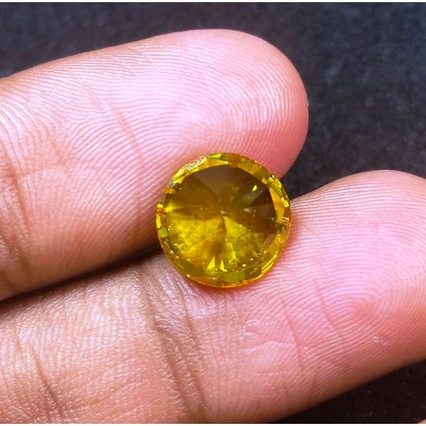 6.55 Carats Natural Yellow  Cubic Zircon 9.90 x 9.95 x 6.00 mm