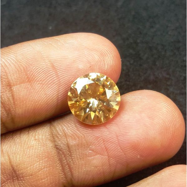 6.26 Carats Natural Golden Yellow Cubic Zircon 9.90 x 9.95 x 5.95 mm