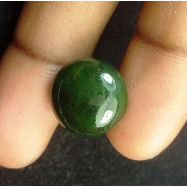14.09 Carats Natural Green Nephrite Jade 15.10 x 15.02 x 6.75 mm