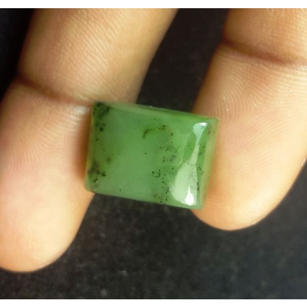 17.82 Carats Natural Green Nephrite Jade 15.85 x 12.05 x 7.61 mm
