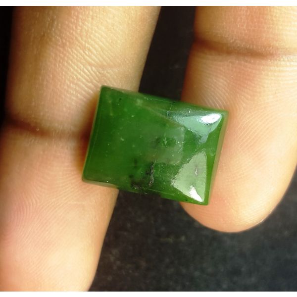 15.75 Carats Natural Green Nephrite Jade 15.93 x 12.13 x 6.61 mm