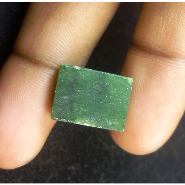 15.75 Carats Natural Green Nephrite Jade 15.93 x 12.13 x 6.61 mm