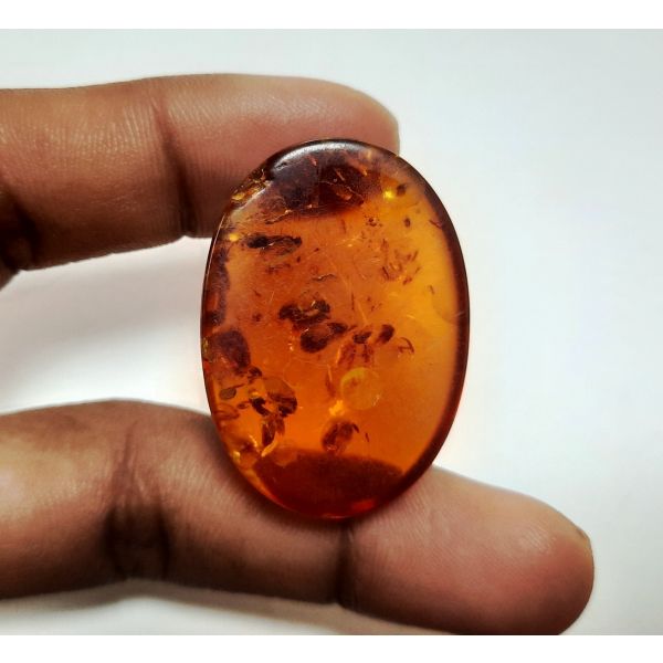 38.77 Carats Natural Orangish Red Amber 34.86 x 24.99 x 11.20 mm