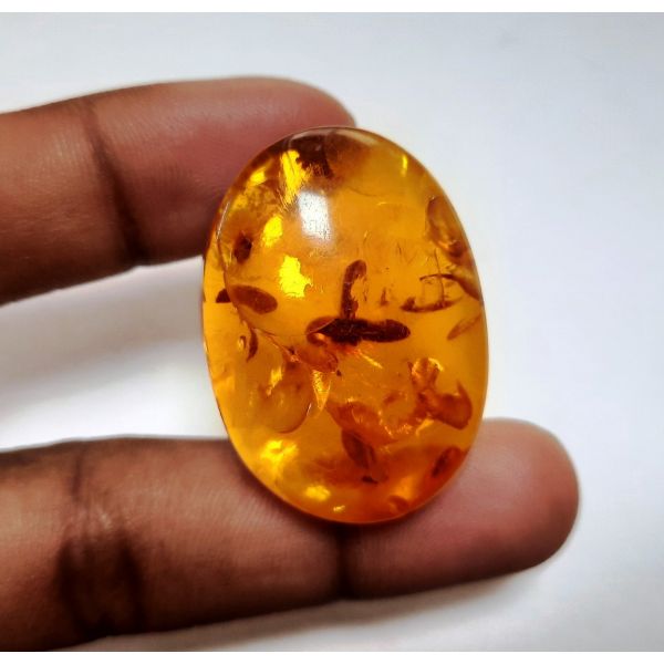 39.00 Carats Natural Orangish Red Amber 34.77 x 25.14 x 11.23 mm